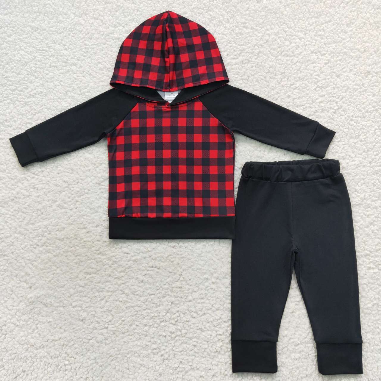 BLP0224 hoodie christmas red plaid long sleeve children boys girl outfit RTS 20230908