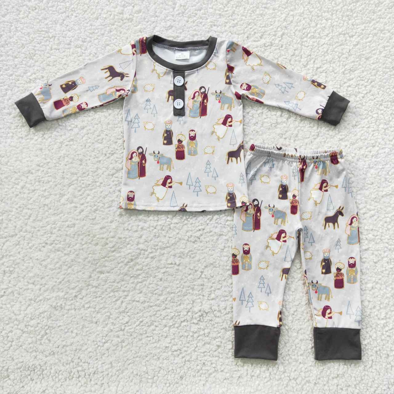 BLP0235  Christmas juses cartoon long sleeve boy pajamas outfit 20230805 RTS