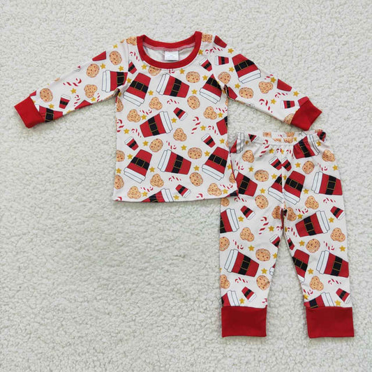 BLP0242 cookies drinks long sleeve children boy pajamas outfit 20230727