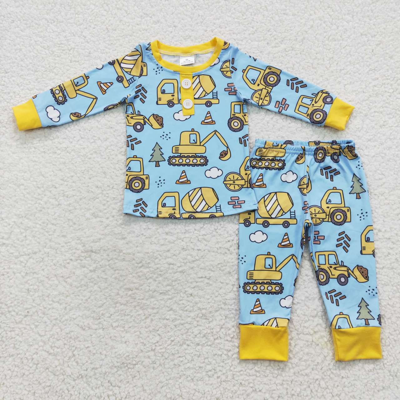 BLP0243 christmas pajamas excavator long sleeve boy pajamas outfit 20230724 RTS