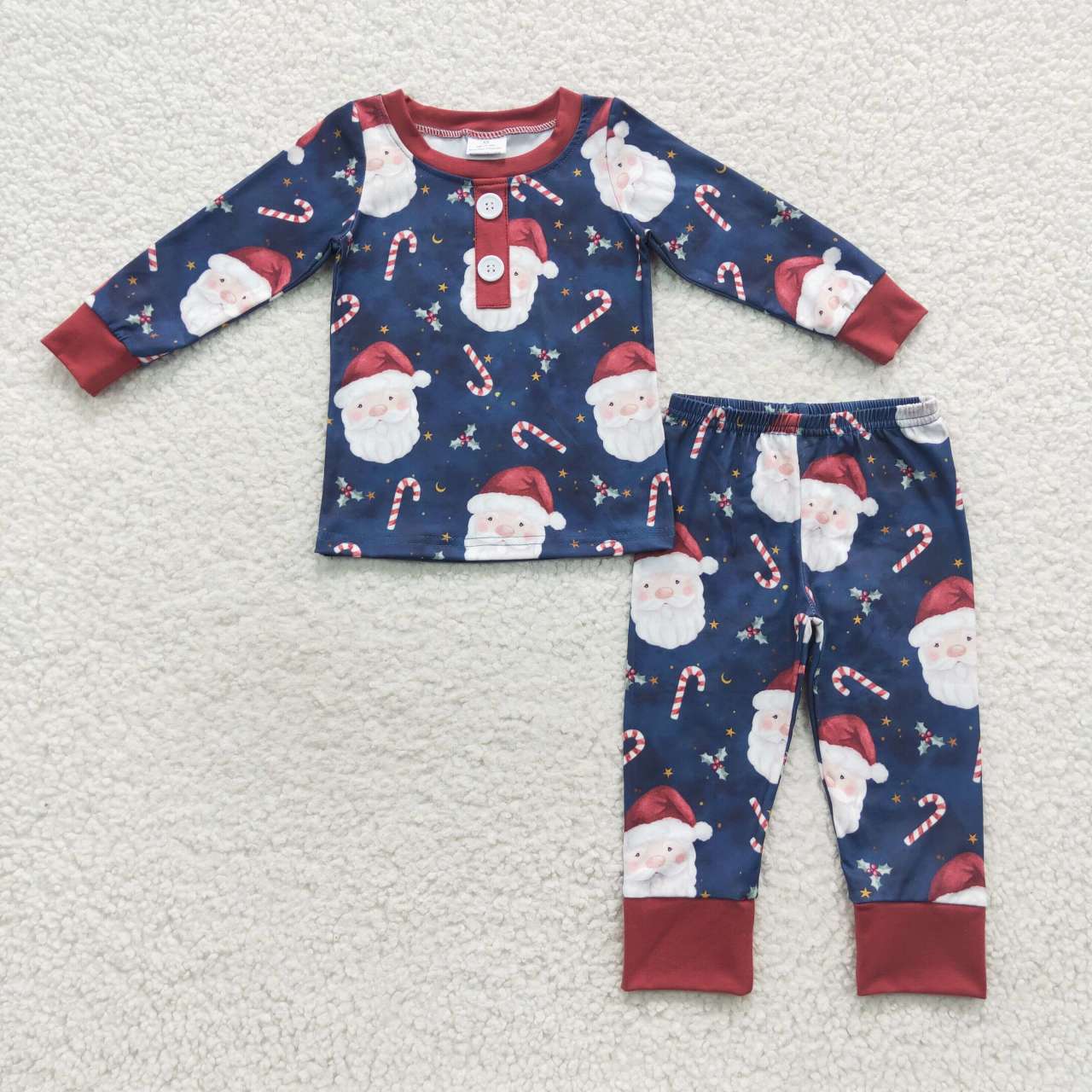 BLP0247 Christmas santa long sleeve children boy pajamas outfit 20230804 RTS