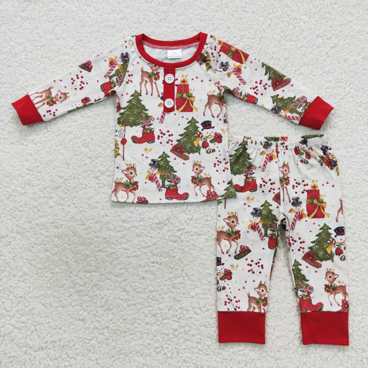 BLP0250 Christmas deer  Snow man long sleeve girl outfit 20230920  RTS