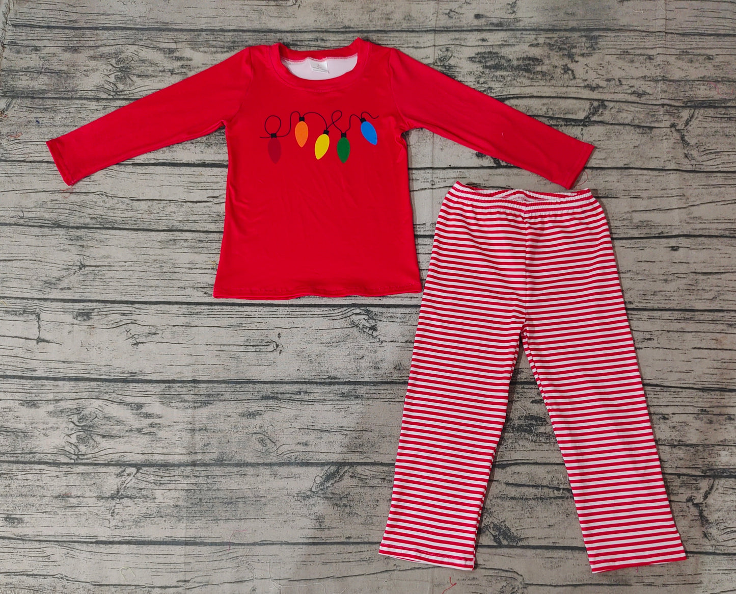 promotion BLP0251 Christmas lights redlong sleeve pants boy pajamas outfit 202408 rts