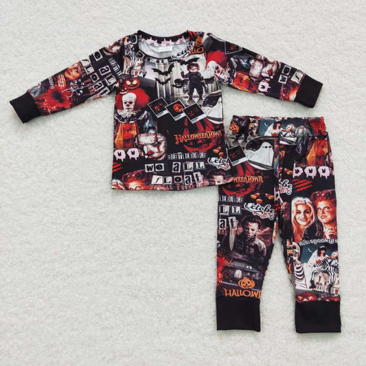 BLP0259 RTS Halloween cartoon season help long sleeve pants boy girl pajamas outfit 20230814 spooky