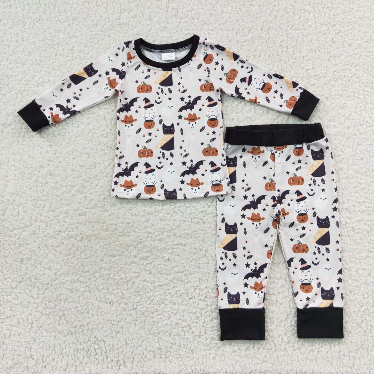 BLP0276 western halloween cartoon bat long sleeve girl boy pajamas outfit 20230819 RTS