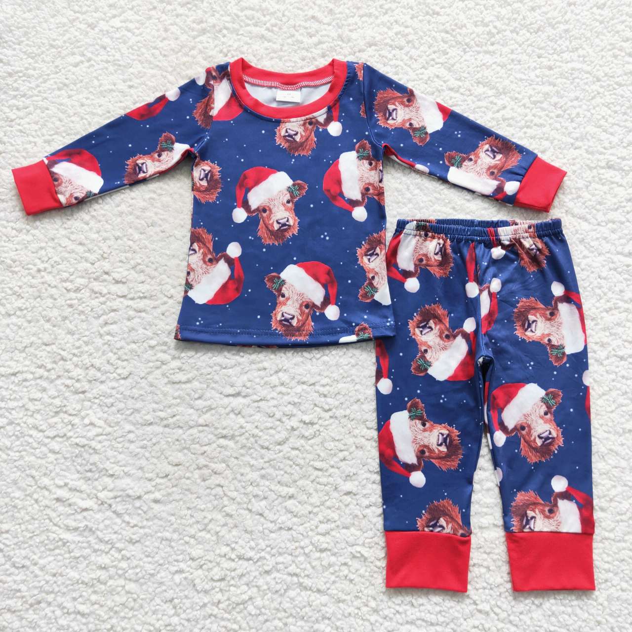 BLP0294 western Christmas Santa long sleeve girl boy pajamas outfit 20230831 RTS