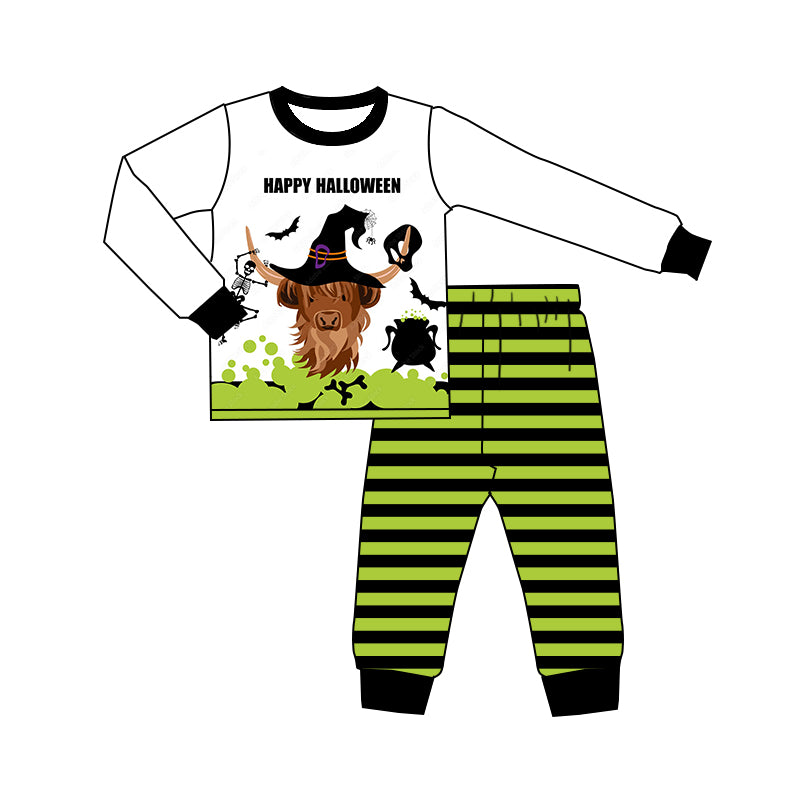 BLP0316 halloween cow hat long sleeve boy pajamas outfit preorder 20230808