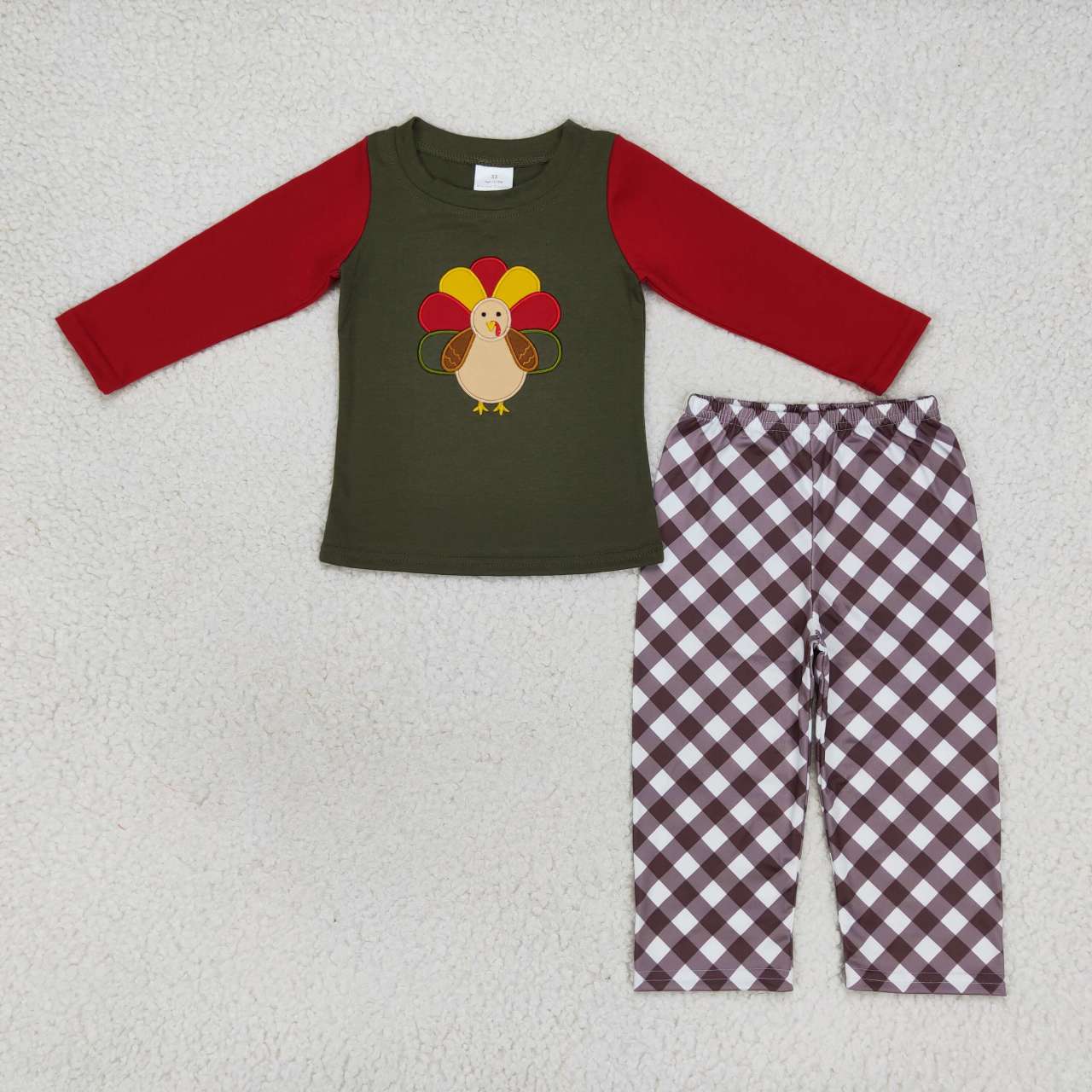 GLP0750 western long sleeve turkey thanksgiving girl  outfit 20231010