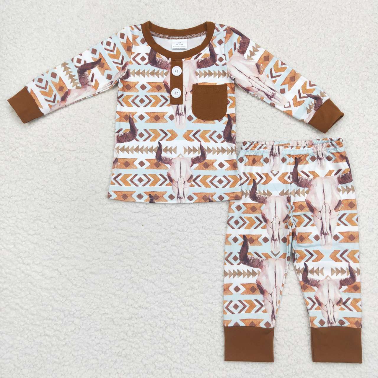 BLP0341 RTS western cow long sleeve girl pajamas outfits  RTS 20231005