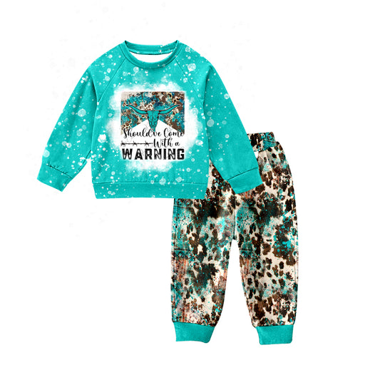 preorder BLP0353 western warning long sleeve jogging pants boy outfit 20230902