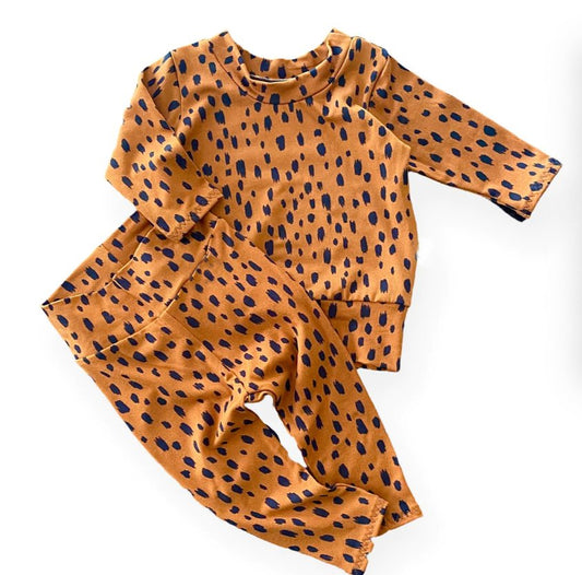 preorder BLP0359 western leopard long sleeve pants boy pajamas outfit 20230902