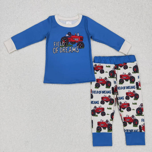 BLP0372  field dreams long sleeve girl boy pajamas outfit 20231013 RTS