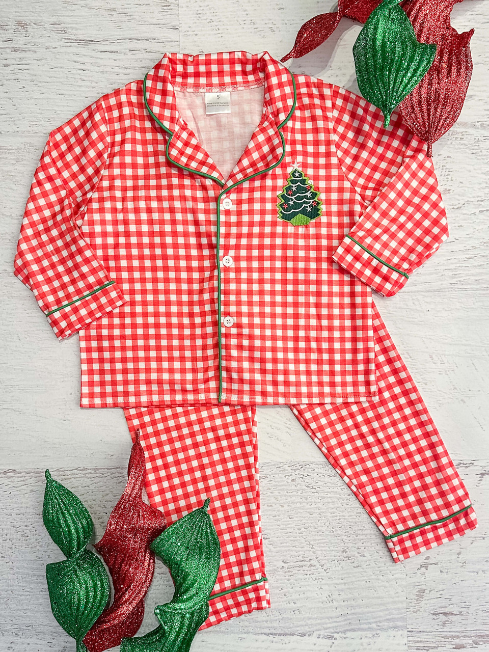 BLP0378 Christmas tree long sleeve boy pajamas outfit RTS 20231028