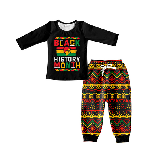 BLP0379 black history long sleeve boy yellow outfit preorder 20230916