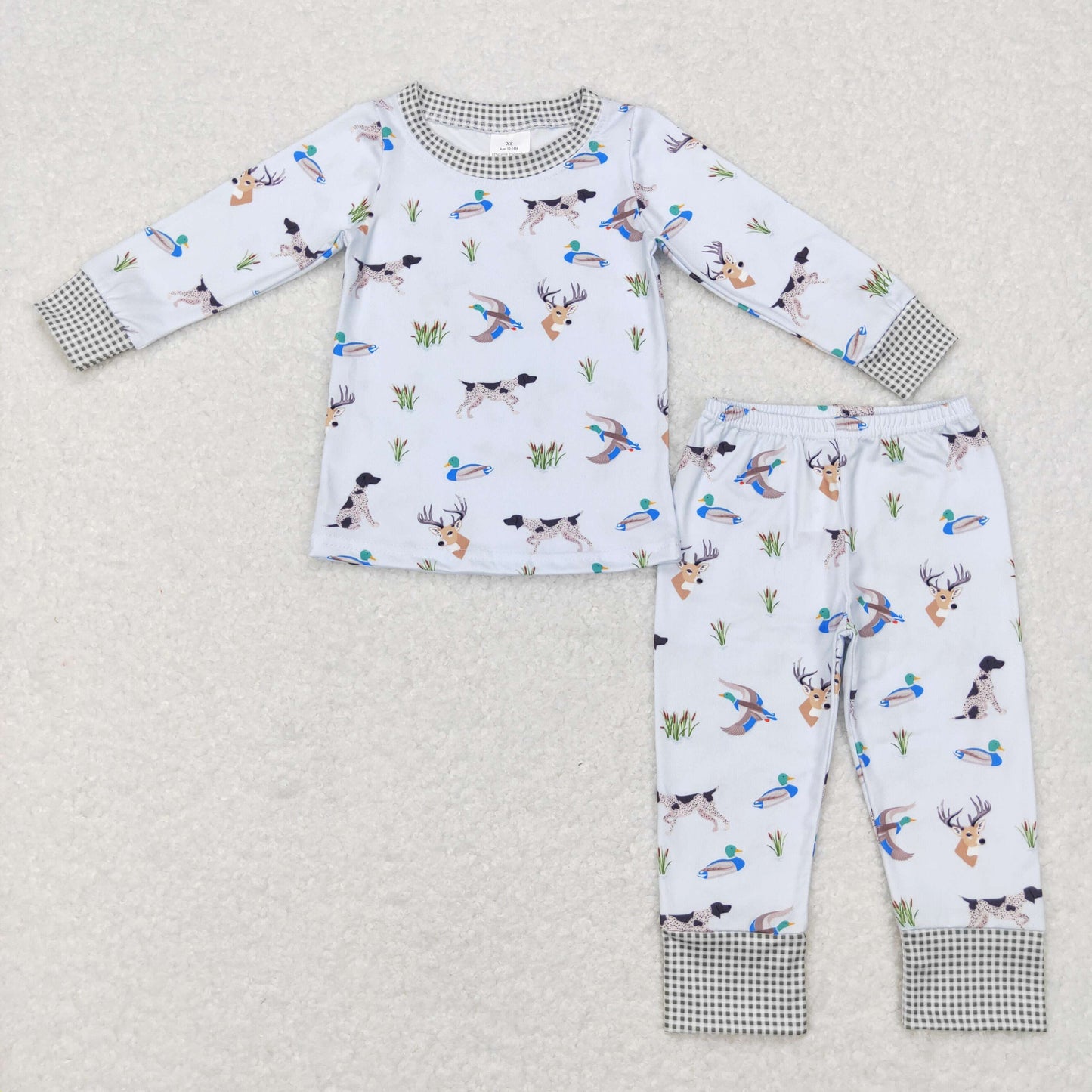 BLP0410 long sleeve western duck dog boy pajamas set RTS 20231104