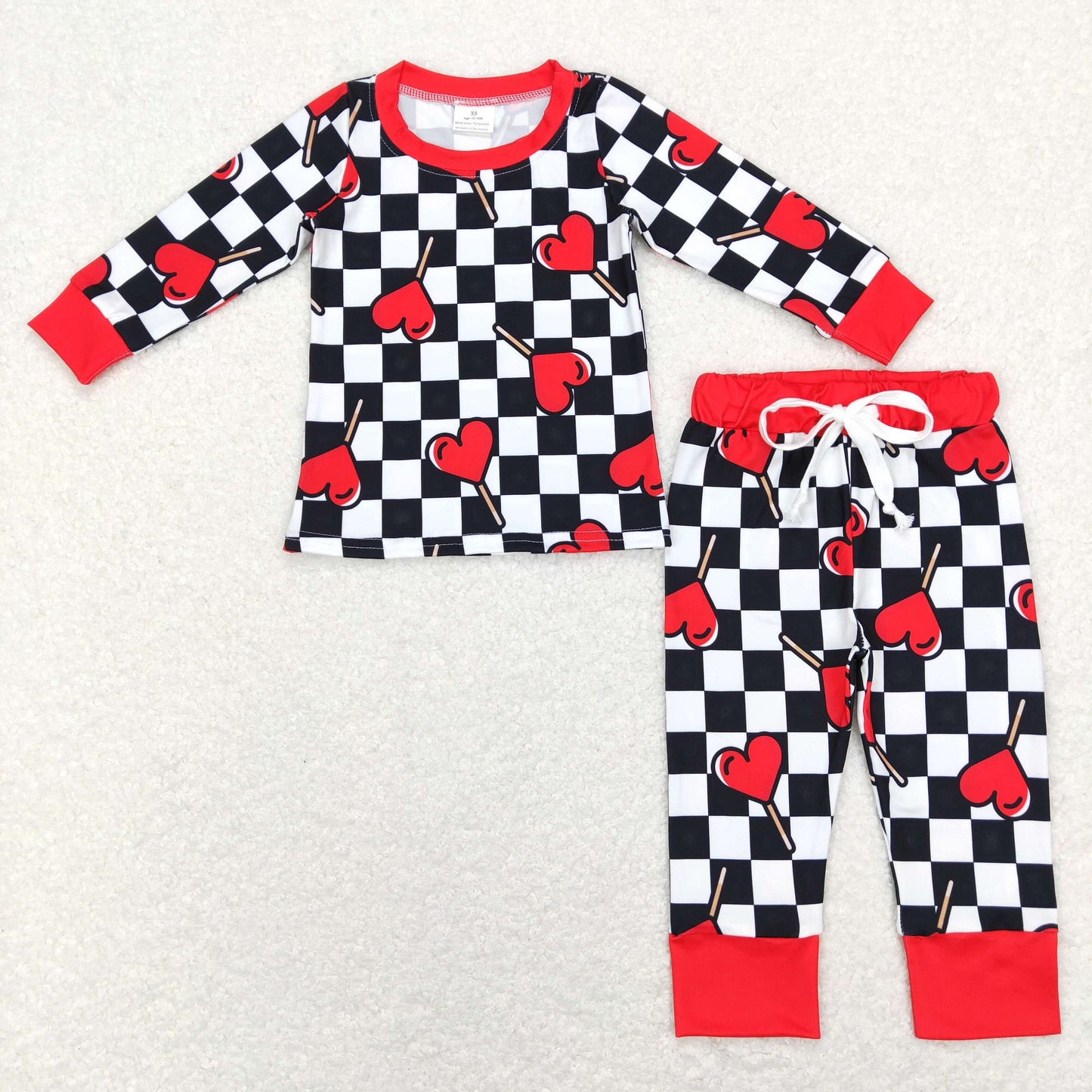 BLP0443 western checkerboard valentine love boy outfit 202401 RTS