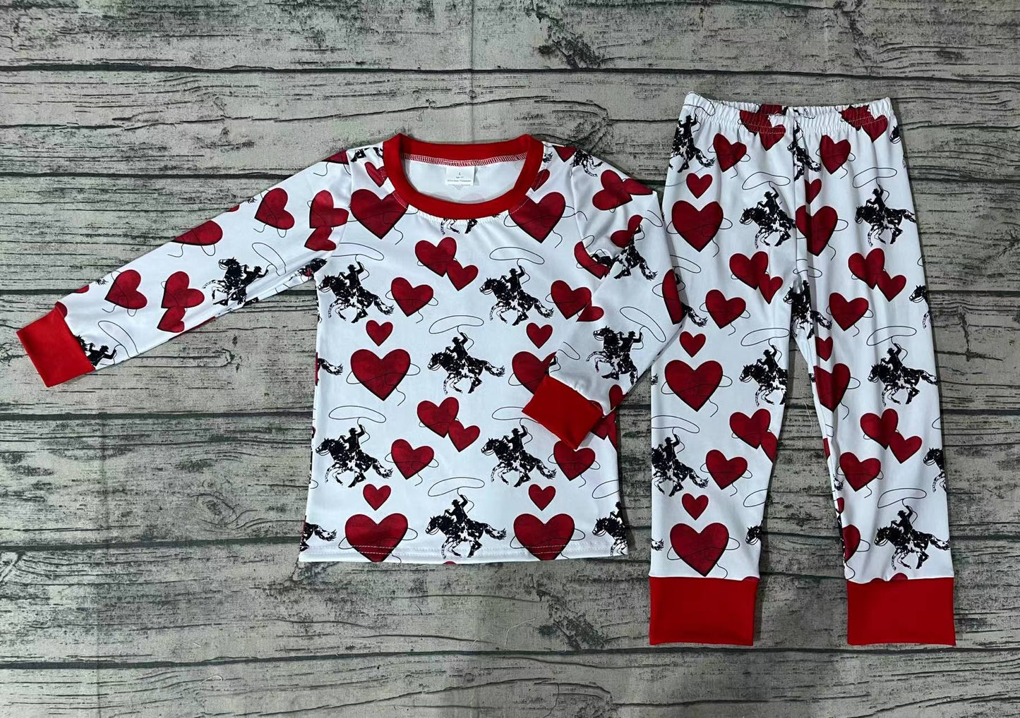 BLP0455 RTS love valentine rodeo horse boy outfit 202401