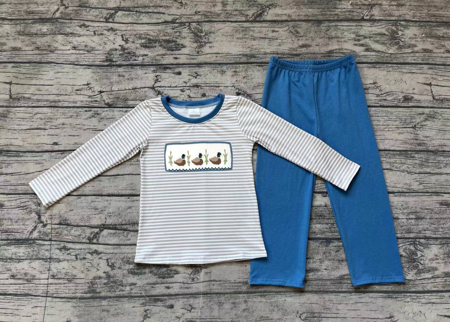 BLP0456 duck embroidery boy shorts outfit 202408 RTS