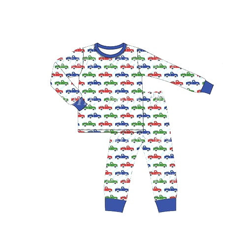 BLP0471 preorder Christmas tree car boy pajamas outfit 202405