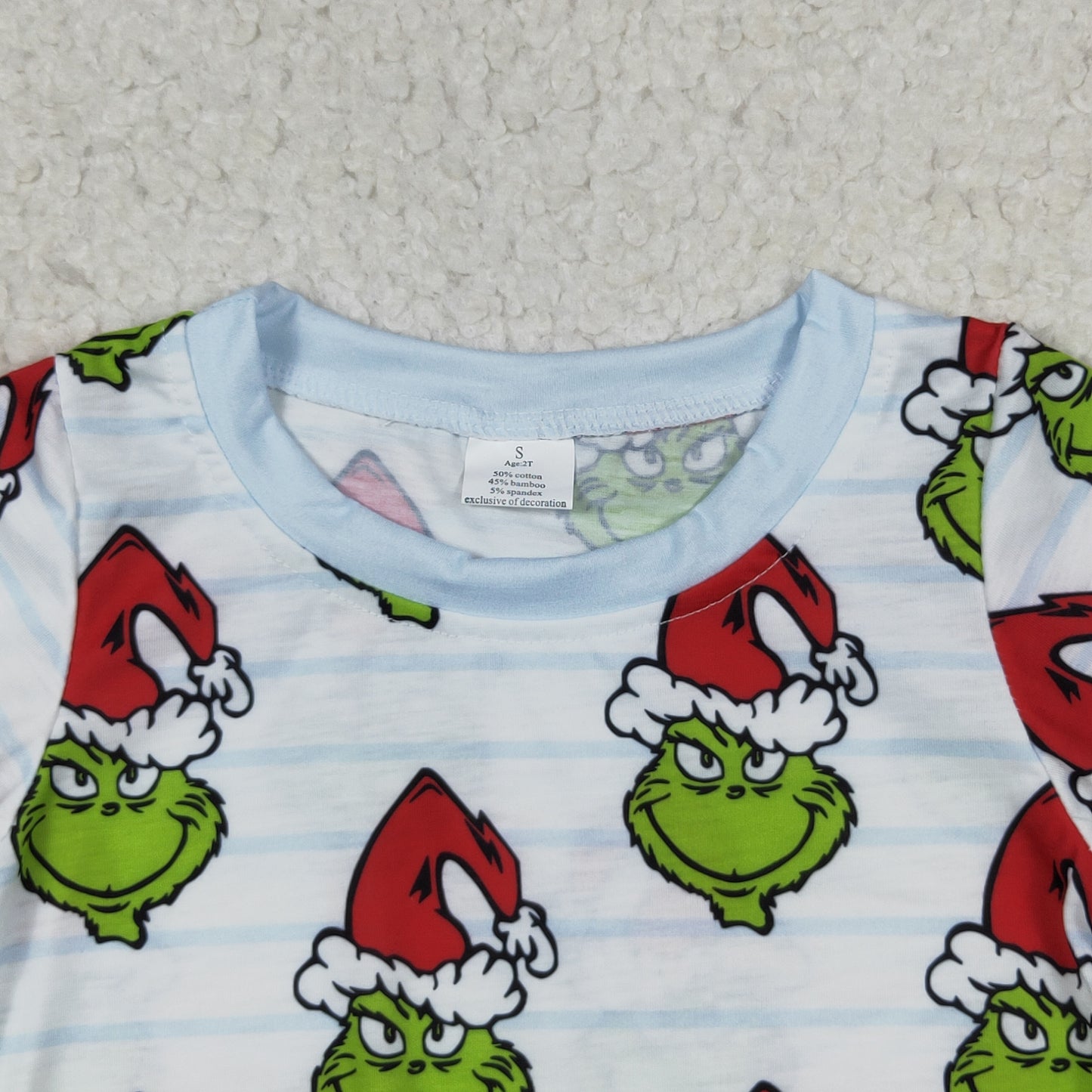 BLP0475 bamboo Cotton Christmas grinch car boy pajamas outfit 202406 rts