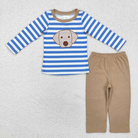 BLP0478  r embroidery dog boy pajamas outfit 202410 RTS