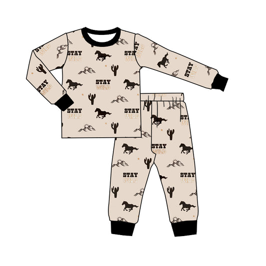 BLP0479 preorder western wild horse boy pajamas outfit 202405