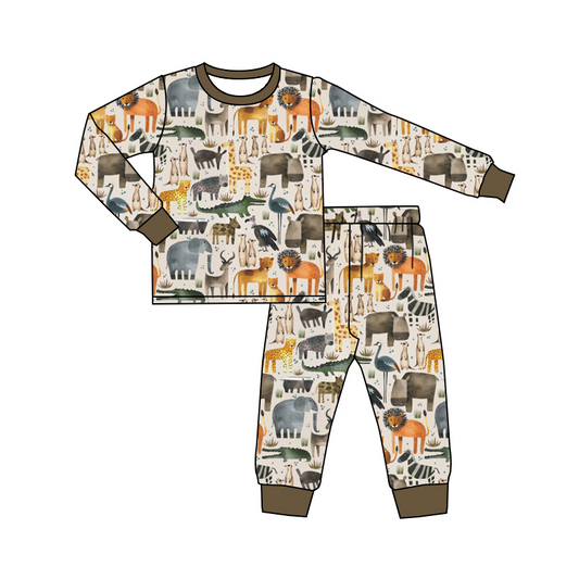 BLP0487  preorder animal world horse boy pajamas outfit 202405