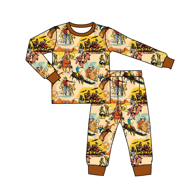 BLP0511 BAMBOO horse boy pajamas outfit 202409 sibling RTS