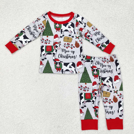 BLP0513 Christmas tree cow boy pajamas outfit  202407 sibling