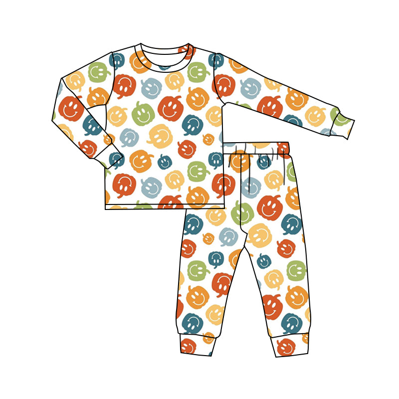 BLP0518 pumpkin Halloween pajamas boy outfit preorder 202405