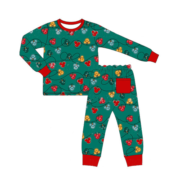 BLP0525  Christmas mouse light pajamas boy outfit preorder 202405