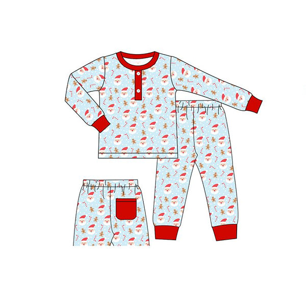 BLP0526 custom MOQ3 Christmas cane candy pajamas boy outfit 202405