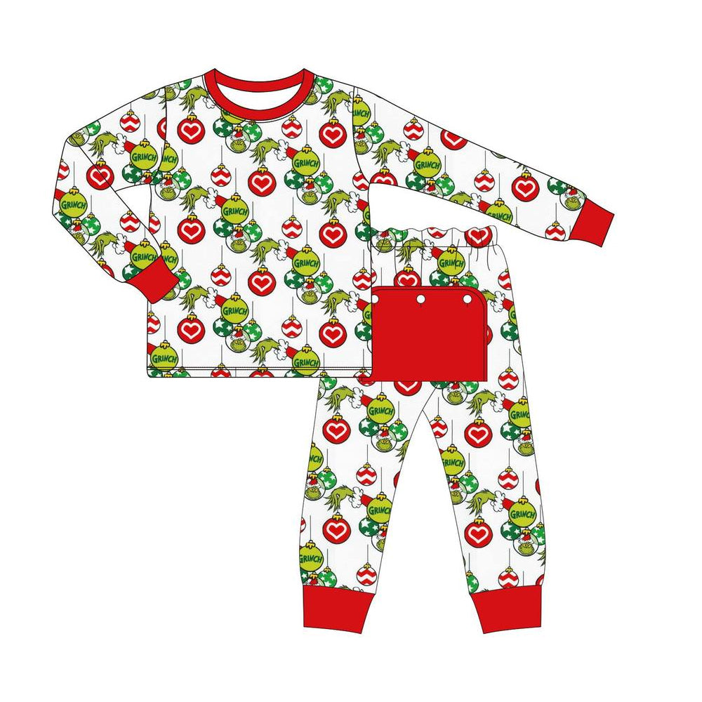 BLP0537 Christmas grinch boy outfit preorder 202405