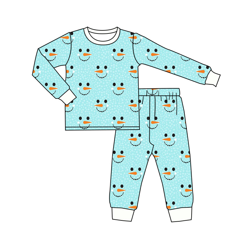 CUSTOM MOQ3  GLP1313 snowmen girl pajamas outfit  202405 sibling