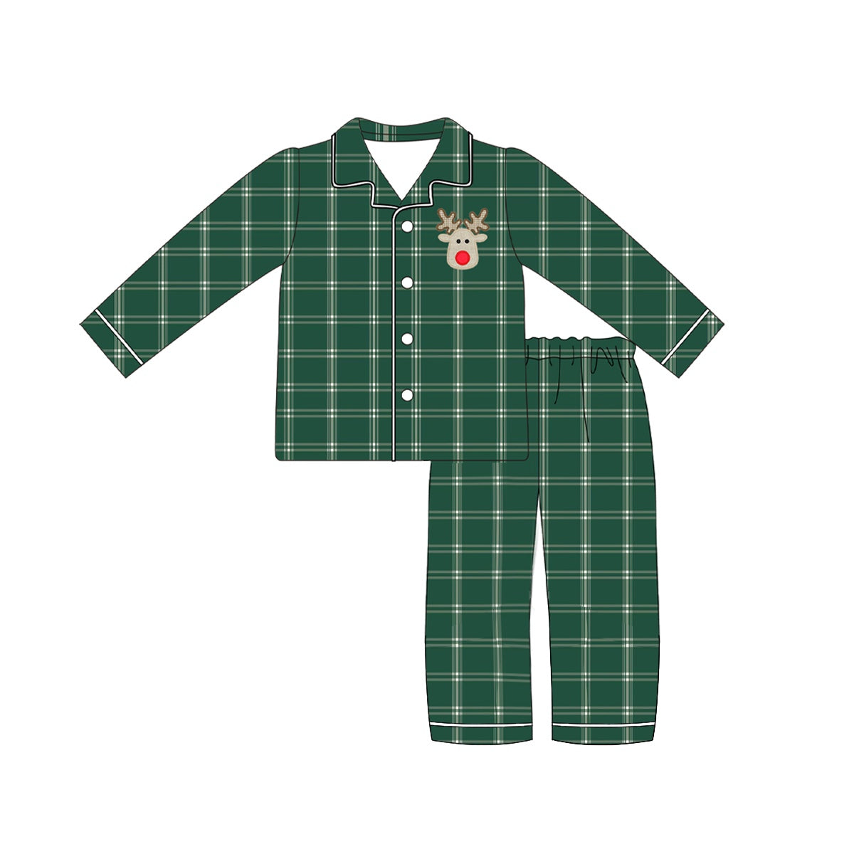 BLP0545 Christmas deer boy outfit pajamas preorder 202405 sibling