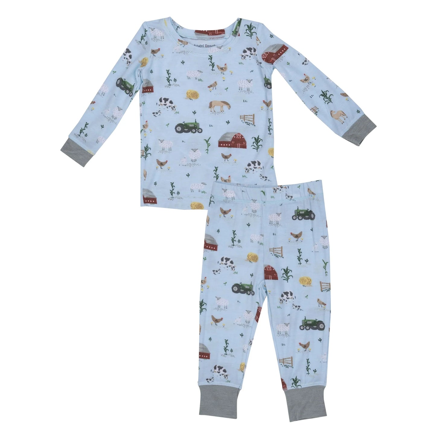 BLP0546 farm cow animal boy outfit pajamas preorder 202405 sibling