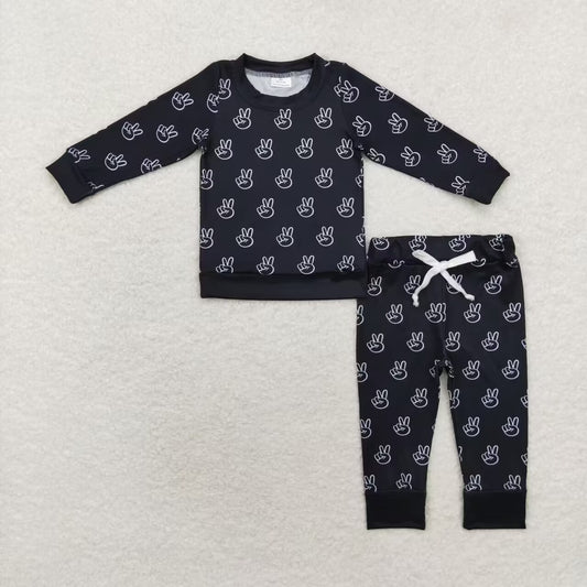 BLP0566 hands pajamas boy outfit  202407 RTS