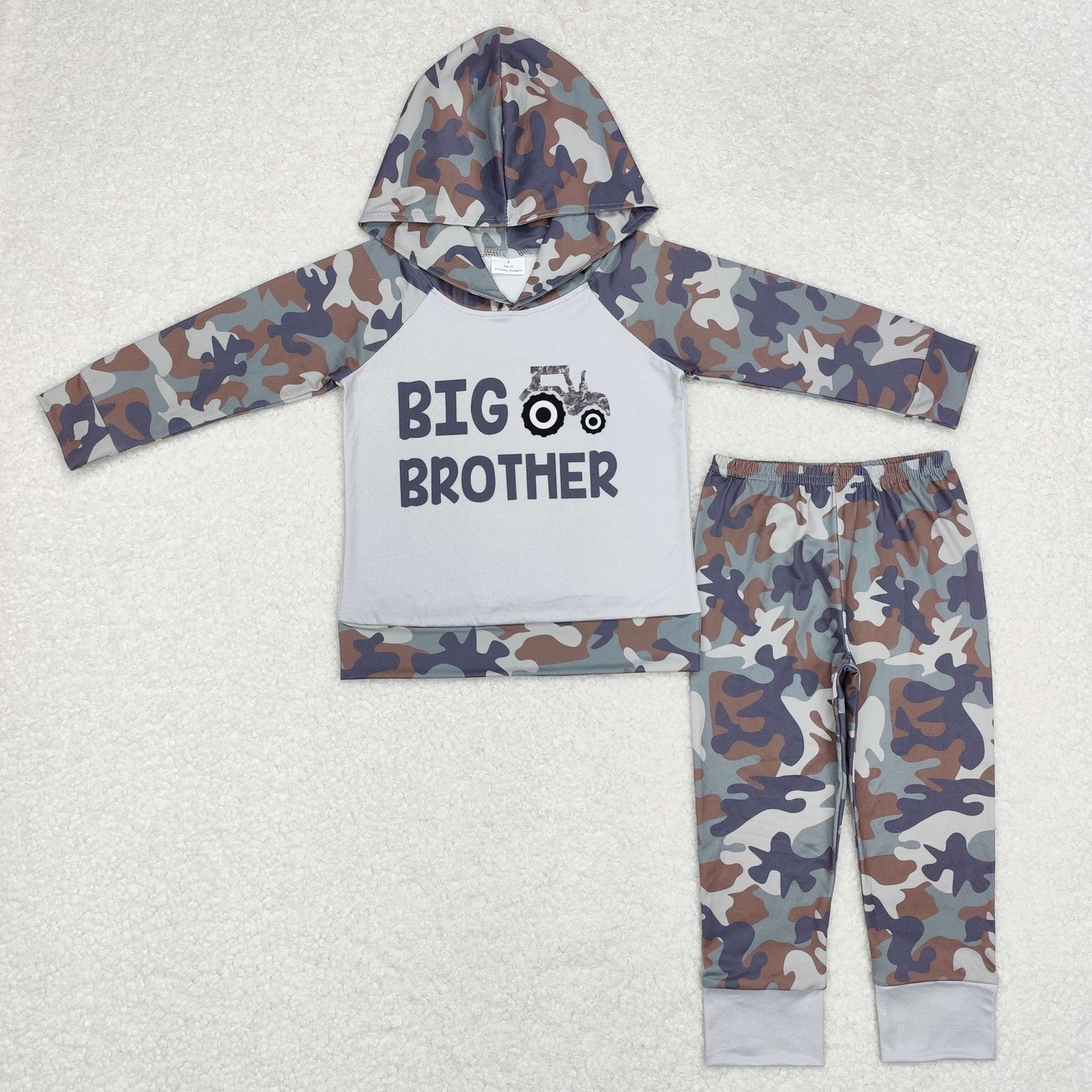 BLP0576  tractor big brother hoodie camo boy pajamas outfit 202409 RTS