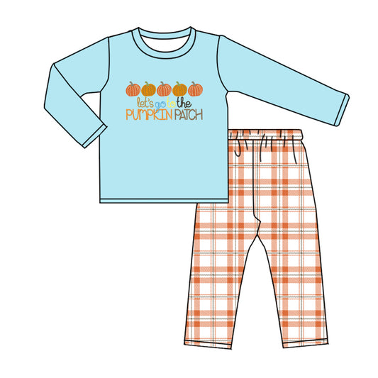 BLP0577 preorder pumpkin patch boy pajamas outfit 202406