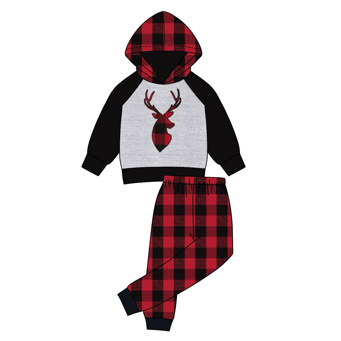 BLP0579 preorder hoodie Christmas deer boy pajamas outfit 202406