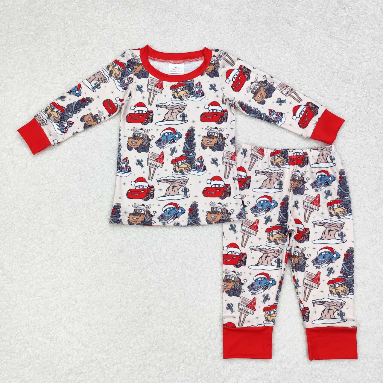 BLP0595 Christmas car  Cars Lounge Set tree boy pajamas outfit  202407