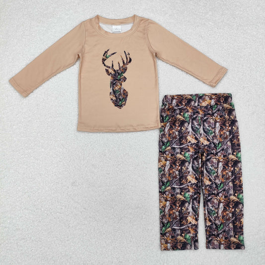 BLP0615 Camo deer boy pajamas outfit  202410  sibling RTS