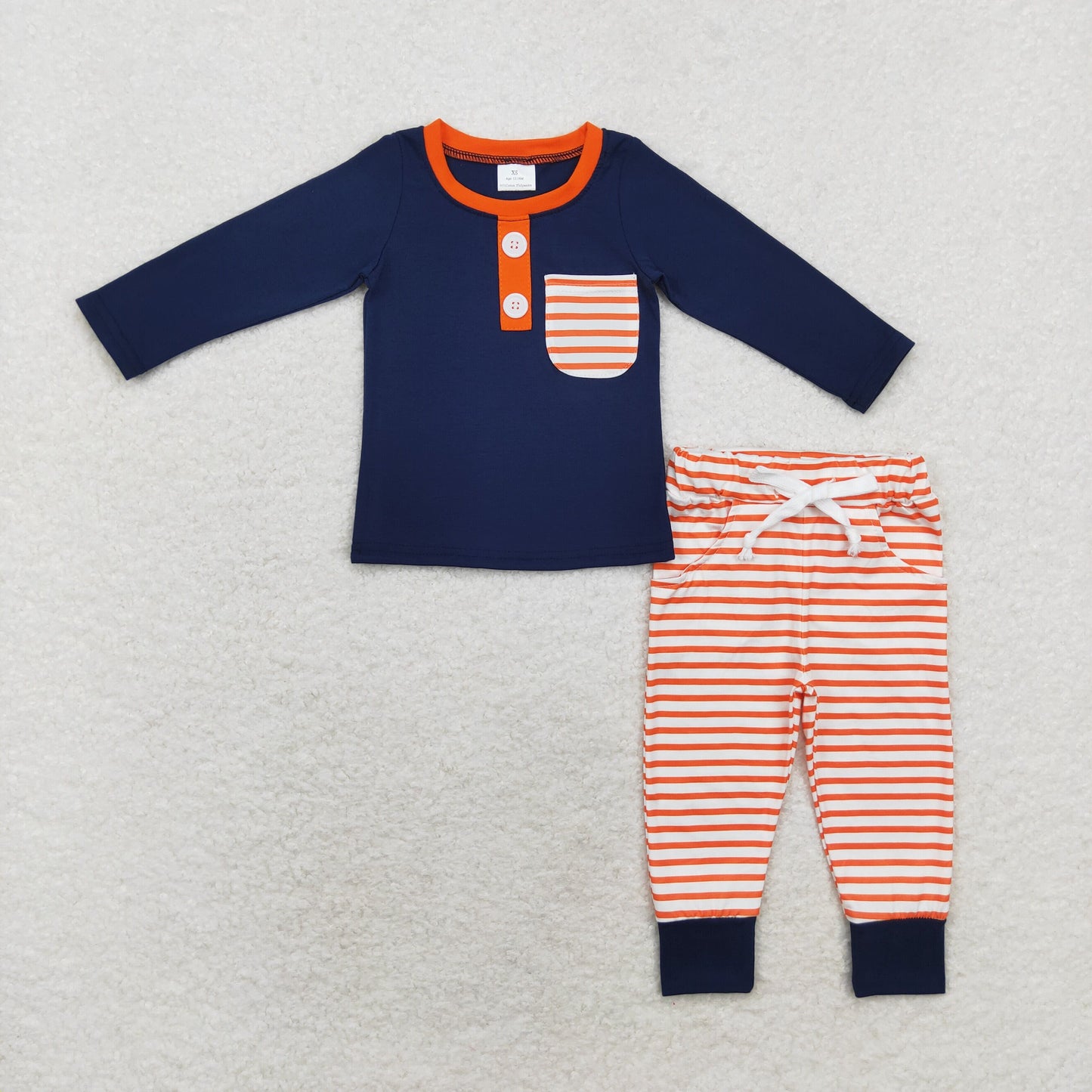 BLP0627 Orange strike boy pajamas outfit preorder 202408 sibling RTS