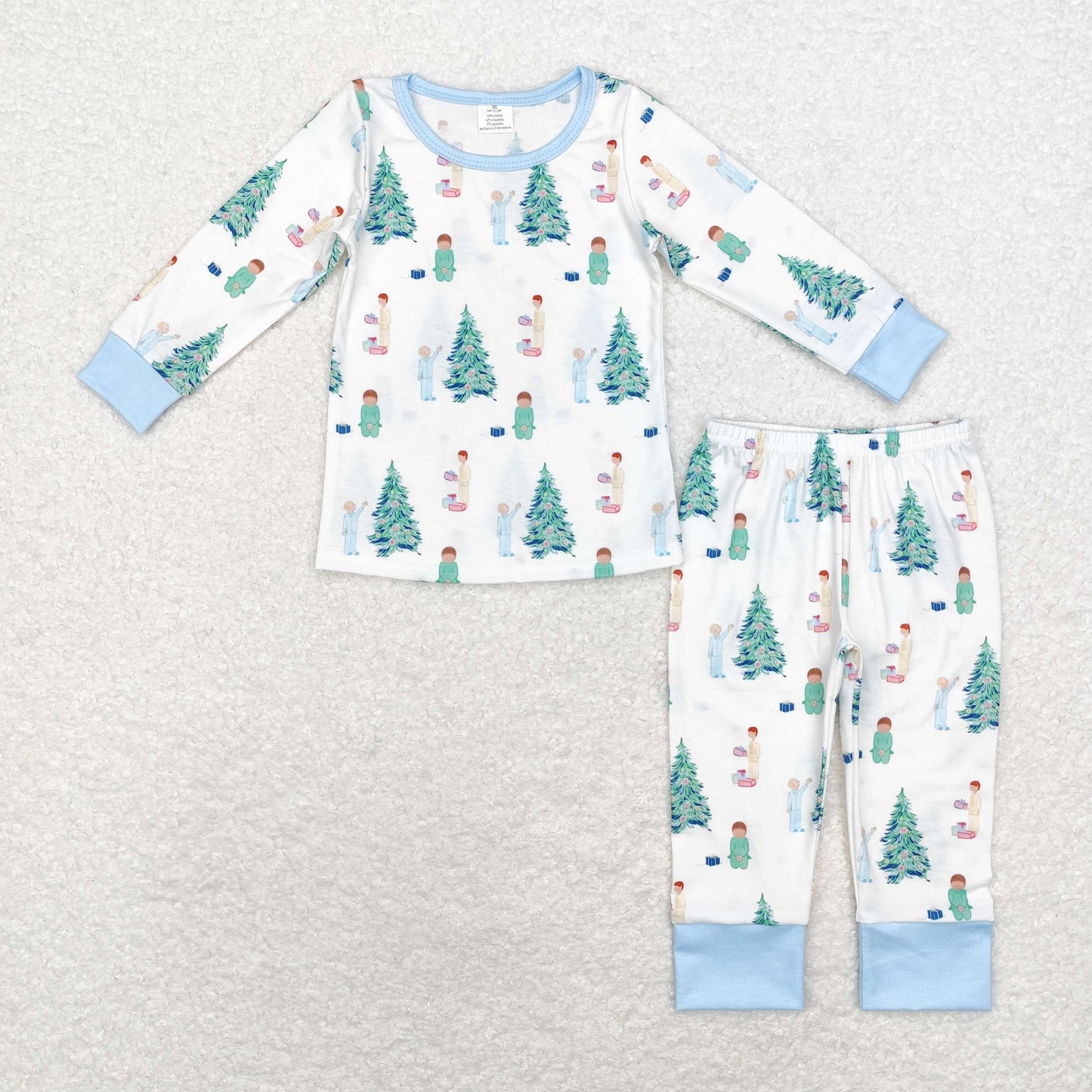 BAMBOO BLP0633 Christmas tree boy cotton pajamas outfit 202408 sibling RTS