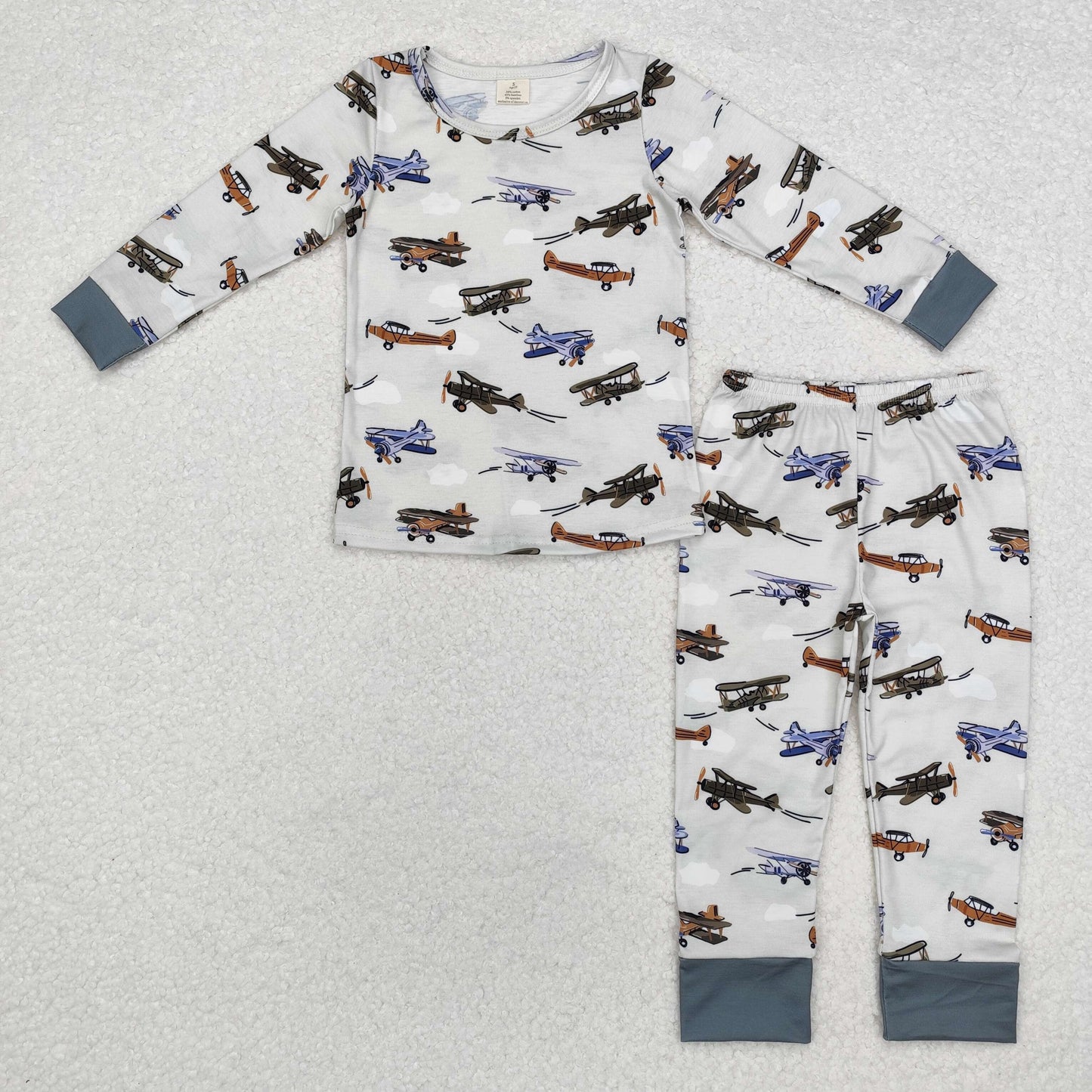 -Bamboo BLP0647 plane boy  pajamas outfit  202409 sibling