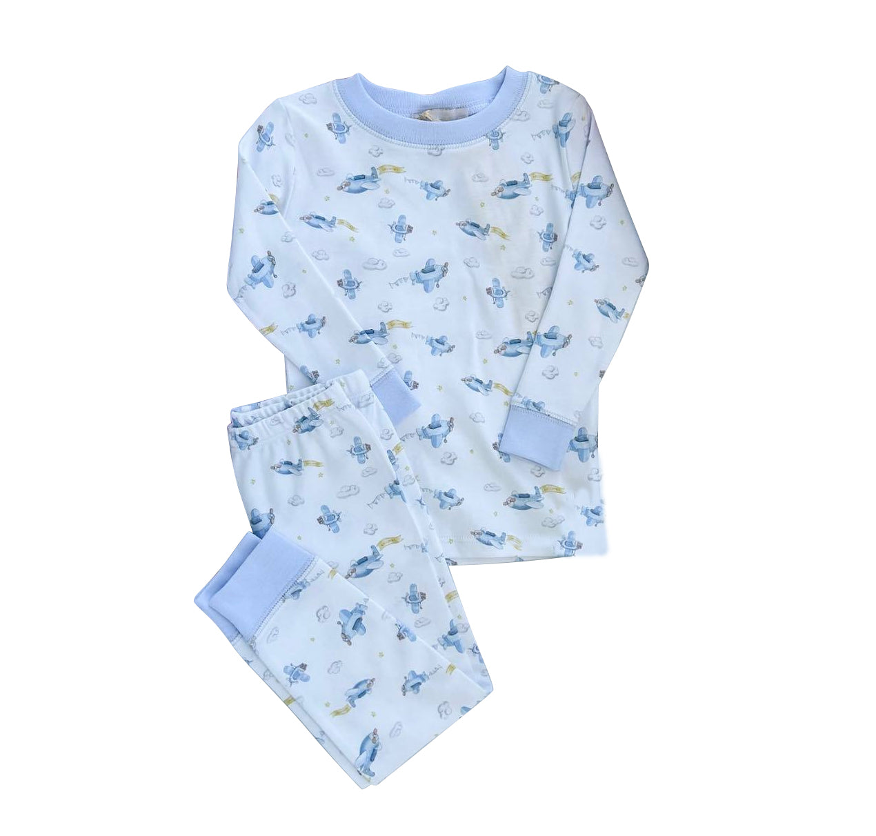 plane cloudy BLP0656  boy pajamas outfit preorder 202407 sibling