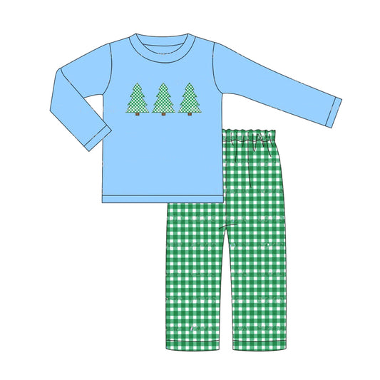 BLP0659 Christmas tree boy pajamas outfit preorder 202407 sibling