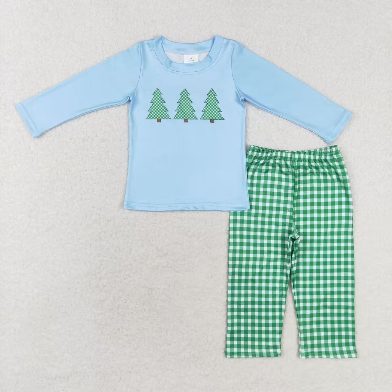 BLP0659 Christmas tree boy pajamas outfit  202408 sibling RTS