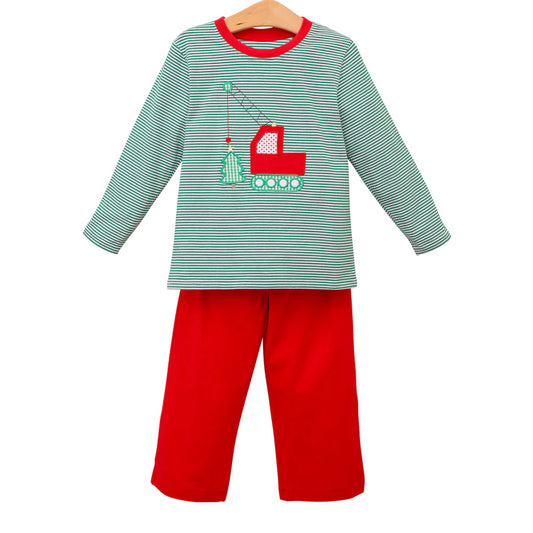 Christmas santa shop truck sibling BLP0680 preorder boy pajamas outfit 202407