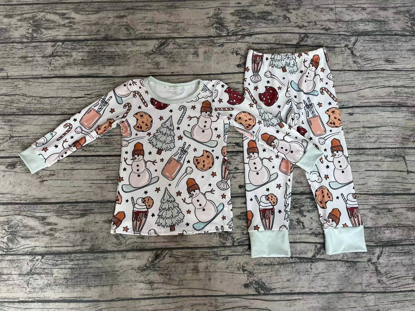 BAMBOO snowmen milk cookie sibling BLP0688 preorder boy pajamas outfit 202409